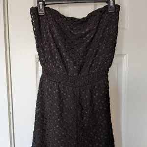 Strapless Black Lace Romper
